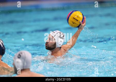 VLACHOPOULOS Angelos (GRE), AUGUST 8, 2021 - Water Polo :  Men's Gold Medal Match between Greece 10 - 13 Serbia during the Tokyo 2020 Olympic Games at the Tatsumi Water Polo Centre in Tokyo, Japan. (Photo by AFLO SPORT) Stock Photo