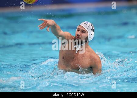 VLACHOPOULOS Angelos (GRE), AUGUST 8, 2021 - Water Polo :  Men's Gold Medal Match between Greece 10 - 13 Serbia during the Tokyo 2020 Olympic Games at the Tatsumi Water Polo Centre in Tokyo, Japan. (Photo by AFLO SPORT) Stock Photo