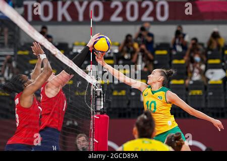 Tokyo, Japan. 06th Aug, 2021. T'QUIO, TO - 06.08.2021: TOKYO 2020 OLYMPIAD  TOKYO - Gabi do Brasil during the Brazil vs South Korea volleyball game at  the Tokyo 2020 Olympic Games held