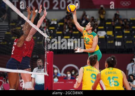 Tokyo, Japan. 06th Aug, 2021. T'QUIO, TO - 06.08.2021: TOKYO 2020 OLYMPIAD  TOKYO - Gabi do Brasil during the Brazil vs South Korea volleyball game at  the Tokyo 2020 Olympic Games held