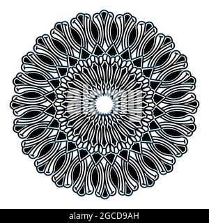 Mandala drawing henna arabic muslim line art background Design Stock Vector