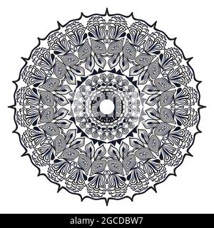 abstract islamic mandala geometric vector background design with elegant round medallion persian line art Stock Vector