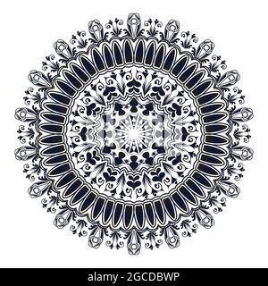 abstract symmetry line art illustration of islamic mandala geometric vector background design Stock Vector