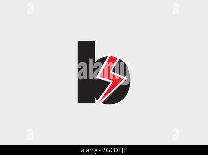 electric b letter logo template Stock Vector