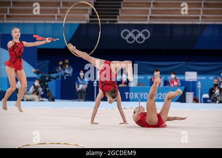 Tokyo, Japan. 08th Aug, 2021. The Bulgarian Group (BUL) in action, Olympic Champion, 1st place; Rhythmic gymnastics/group, on 08.08.2021; Olympic Summer Games 2020, from 23.07. - 08.08.2021 in Tokyo/Japan. Credit: dpa/Alamy Live News Stock Photo