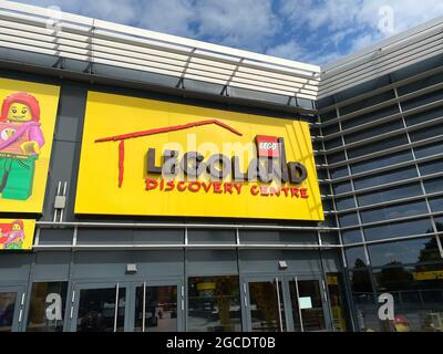 Oberhausen (Centro), Germany - July 9. 2021: View on entrance of Legoland with blue sky in summer Stock Photo