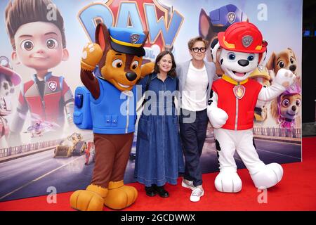 Tom and Giovanna Fletcher arriving for the screening Paw Patrol Movie at Vue Leicester Square, London. Picture date: August 8, 2021 Stock Photo - Alamy