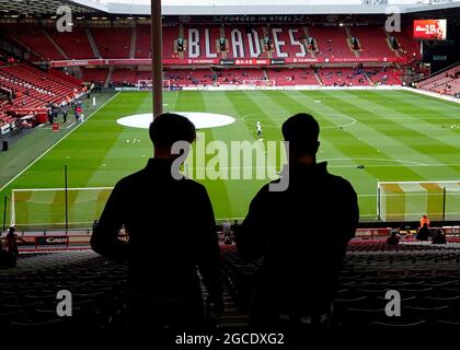 Sheffield, England, 7th August 2021.  Fans during the Sky Bet Championship match at Bramall Lane, Sheffield. Picture credit should read: Andrew Yates / Sportimage Stock Photo