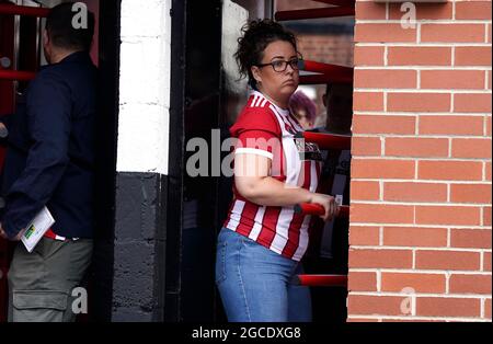 Sheffield, England, 7th August 2021.  Fans during the Sky Bet Championship match at Bramall Lane, Sheffield. Picture credit should read: Andrew Yates / Sportimage Stock Photo