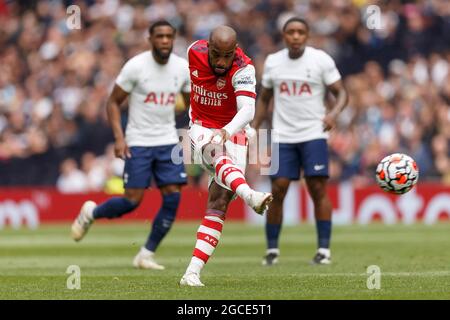 London, UK. 08th Aug, 2021. Alexandre Lacazette of Arsenal during the Pre-Season Friendly match between Tottenham Hotspur and Arsenal at Tottenham Hotspur Stadium on August 8th 2021 in London, England. (Photo by Daniel Chesterton/phcimages.com) Credit: PHC Images/Alamy Live News Stock Photo