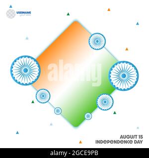 15th August, India Independence Day celebrations concept. Stock Vector