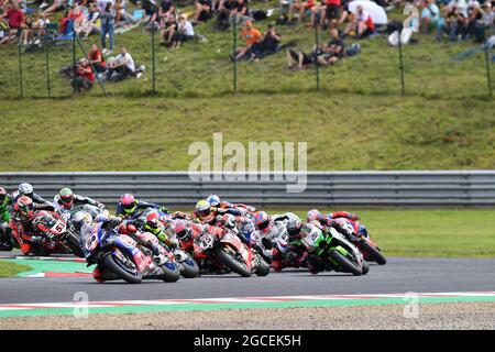 Autodrom Most, Most, Czech Republic, 08 Aug 2021, first lap during Czech Republic - FIM Superbike World Championship 2021 - Race 2, World SuperBike - SBK - Photo Otto Moretti / LM Stock Photo