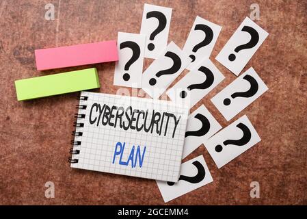 Conceptual caption Cybersecurity Plan. Word Written on Techniques of protecting computer and system from attacks Progress In Solving Problems Stock Photo