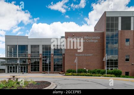 GREEN BAY, WI,USA - JUNE 21, 2021 - Student Center at Northeast Wisconsin Technical College. Stock Photo