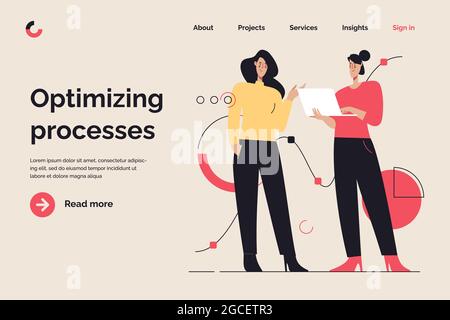 Business concept flat style outline vector illustration on the subject of data analysis, innovations, developing. Editable stroke Stock Vector