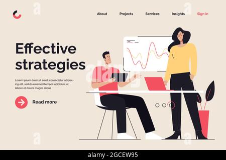 Business concept flat style outline vector illustration on the subject of data analysis, planning, discussing. Editable stroke Stock Vector