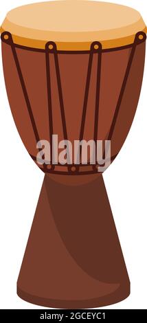 African hand drum or djembe drum in vector icon Stock Vector