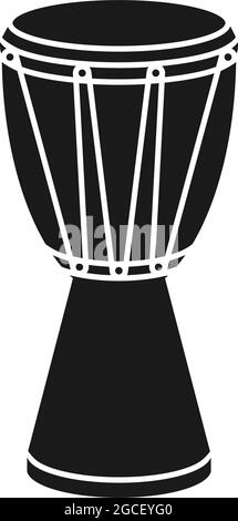 African hand drum or djembe drum in vector icon Stock Vector