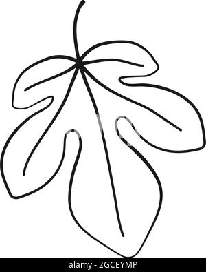 Fig leaf in outline vector icon Stock Vector
