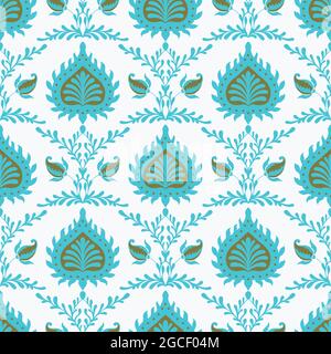 Decorative damask vector seamless pattern for wallpaper, textile, surface, fashion, background, tile, stationary, home decor, furnishing etc. Stock Vector