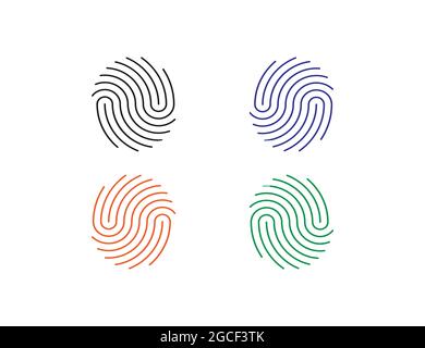 Fingerprint, valid trace identify icon Stock Vector