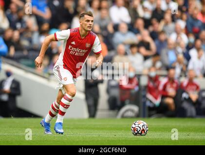 London, UK. 04th Aug, 2021. 08 August 2021 -Tottenham Hotspur V Arsenal - Pre Season Friendly - Tottenham Hotspur Stadium Granit Xhaka during the match against Tottenham Hotspur. Picture Credit : Credit: Mark Pain/Alamy Live News Stock Photo