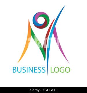 Colorful Letter M logo design. Letter M logo icon design template elements. Stock Vector