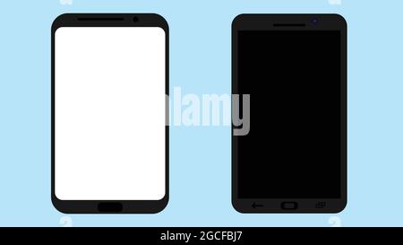 Smartphone with blank screen. Isolated mobile phone mockup. White and black. Smartphone mockup for show your app design. Stock Vector