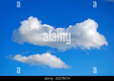 Cumulus clouds and blue sky, Virginia Water, Surrey, England, United Kingdom Stock Photo