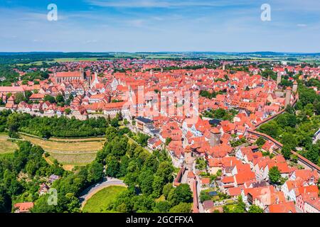 Rothenburg ob der Tauber, Germany. Aerial view of the medieval old town.
