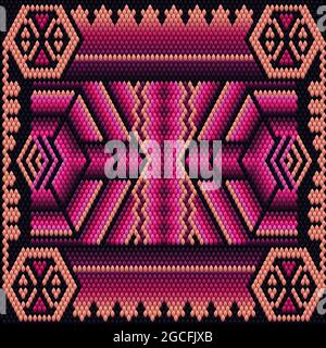 Ornament, mosaic, ethnic, folk pattern. It is made in bright, juicy, perfectly matching colors. Stock Vector