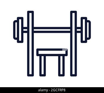 Bench press with barbell gym vector illustration icon Stock Vector