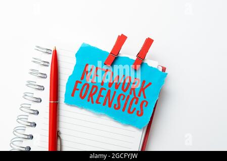 Text caption presenting Network Forensics. Business approach monitoring and analysis of computer network traffic Colorful Perpective Positive Thinking Stock Photo