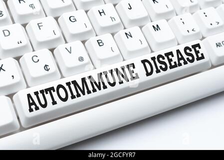 Handwriting text Autoimmune Disease. Business idea body tissues are attacked by its own immune system Internet Browsing And Online Research Study Stock Photo
