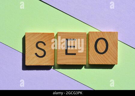 SEO, Search Engine Optimisation, improving the quality and quantity of website traffic Stock Photo