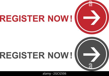 Register now icon logo button template vector Stock Vector