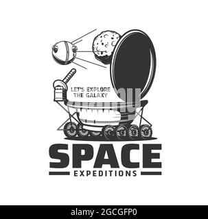 Moon Rover, Lunar Roving Vehicle, Robot. Flat Vector Icon illustration ...