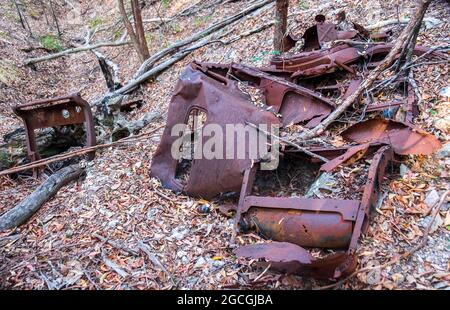 Abandoned Cars of White's Hill Stock Photo