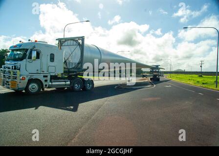 Wind Turbine Blade Transport Marks Lane Dogleg Australia Stock Photo ...