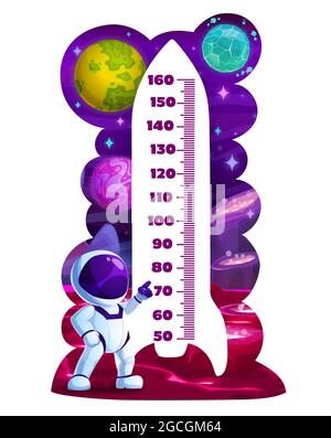 Height Chart Wall Stickers Space Rockets Astronauts Shooting Stars Growth Chart