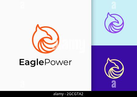 Bird or eagle logo symbol of power and freedom for technology company Stock Vector