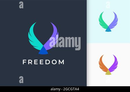 Wing logo represents freedom and power for plane or technology company Stock Vector