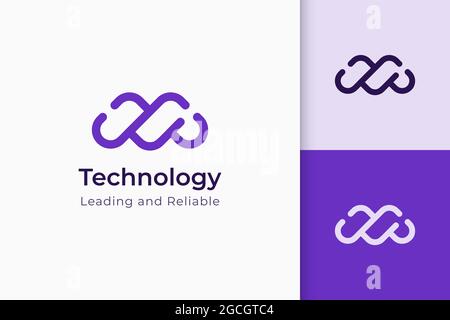 Development or software logo in abstract letter M represent technology Stock Vector