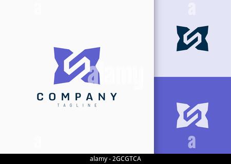 Abstract modern logo represent technology or system in letter s shape Stock Vector