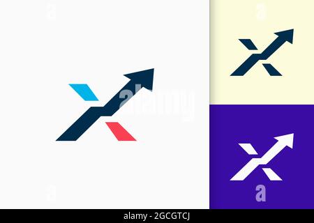 Initial modern logo represent technology or software in letter X shape Stock Vector