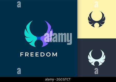 Wing logo represents freedom and power for plane or technology company Stock Vector