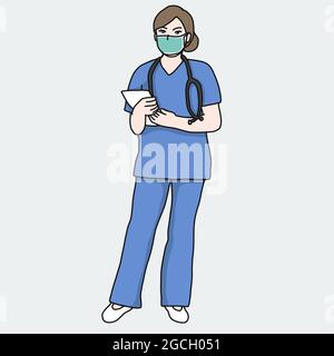 Female doctor cartoon vector illustration Stock Vector