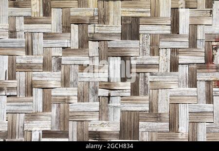 Texture of the old wicker mat of bamboo. Horizontal or vertical background with natural asian wicker mat material Stock Photo