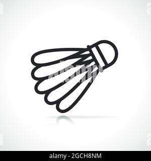 badminton shuttlecock thin line icon isolated design Stock Vector