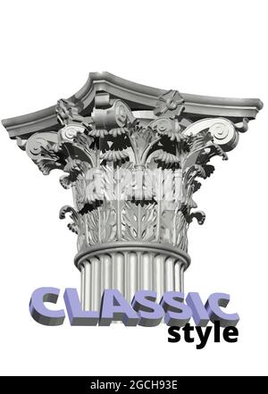 Classic Column. 3d vector illustration Stock Vector